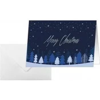 SIGEL DS635 Christmas Card Snowflake Serenity A6 Landscape (A5) for Inkjet/Laser/Copier, White Card 250 g/m², 1 Piece