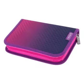 HERLITZ Dip Dye Pink/Purple Pencil Pouch, 31 Pieces, Polyester, 205 x 140 x 38 mm, 2 Flaps, Zip 400205910