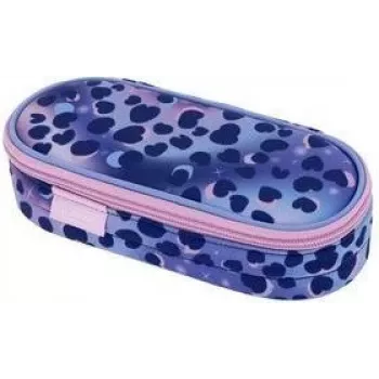 HERLITZ Wild Cat Pencil Case, Polyester, Large Main Compartment with Inner Flap, Zip, Multicolour 400205923