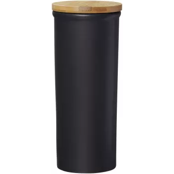 Ritzenhoff & Breker Jasper storage jar 1.6L stoneware with bamboo lid, black 415322