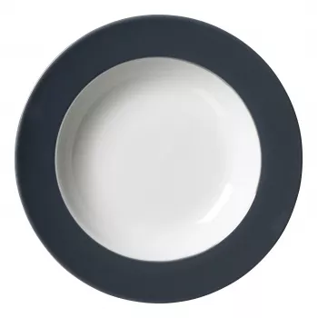 Ritzenhoff & Breker Doppio Anthracite Soup Plate 220 mm Porcelain, Set of 6 430219