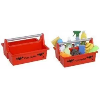 allit McPlus Carry Cleaning Caddy Red Carrying Basket with Aluminium Handle, 2 Large Compartments 8500903012