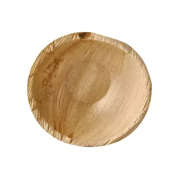 Papstar 87185 Round Disposable Palm Leaf Bowl, Natural, 15 cm, 25 Pieces