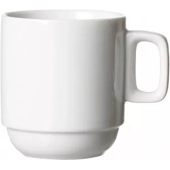 Ritzenhoff & Breker BIANCO White Porcelain Coffee Cups, 245 ml, 6-Piece Set, Stackable, Dishwasher- and Microwave-Safe 429848