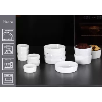 Ritzenhoff & Breker BIANCO Ramekin Set, 245 ml, 4-Piece, Porcelain, White 431452