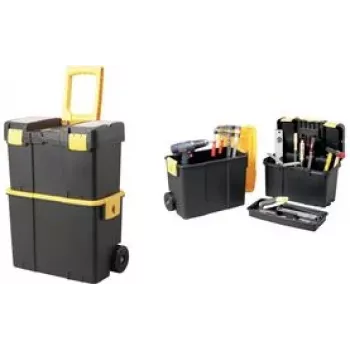 allit McPlus Mobile Tool Case Set 24 inch, Black/Yellow, 2-Piece with Wheels and Telescopic Handle 476138