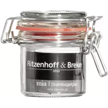 Ritzenhoff & Breker MIA Preserving Jar / Storage Jar, 125 ml, Glass with Metal Clasp and Rubber Seal, 6-Piece Set (813135)