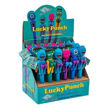 WEDO Monster Ballpoint Pen Lucky Punch, Various Colours, Mechanical Box Function, Blue Ink, 1 Piece (252 2399)