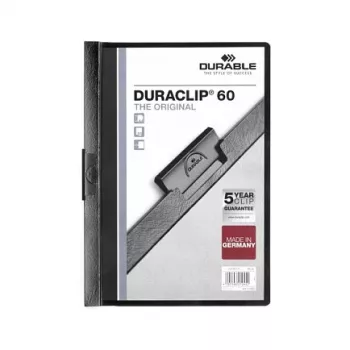 DURABLE DURACLIP 60 A4 clip folder black (25-pack) 220901