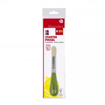 Marabu KiDS Starter Bristle Brush with Ergonomic Handle, Wooden Handle - 1 Piece (0318000000002)