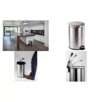 DURABLE pedal bin stainless steel 20L round, 3-pack 340223