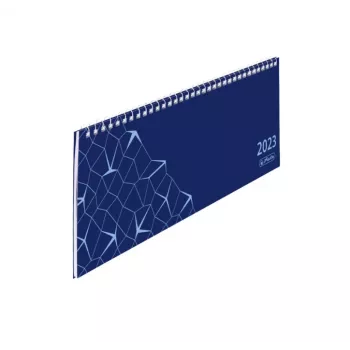 herlitz Compact Desk Calendar 2023, Blue, Week on Two Pages, Spiral Binding, German 50042104