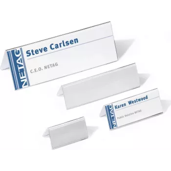 DURABLE Table Name Plate Holder Desk Stand 61/122x210 mm Acrylic 10 Pieces 803419