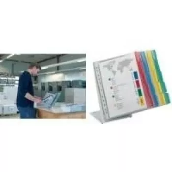 DURABLE FUNCTION TABLE 20 A4 table display panel system, 20 panels, black frame, light grey base 568800