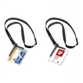 DURABLE 820758 Transparent ID Card Holders with Clip and Pin, 10-Pack