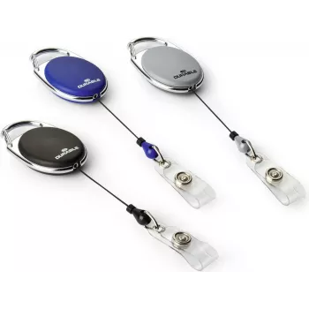 DURABLE Jojo STYLE Badge Holder with Snap-Button Loop, 80 cm Nylon Cord, Black, 10-Pack 832410