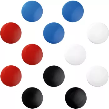 herlitz Round Magnets, 30 mm, Various Colours, 6 Pieces, 15 g Holding Force 997254