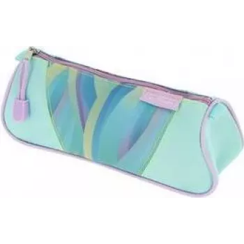 herlitz Pencil Case Triangular Minty Love Polyester, 1 Zip Compartment, Triangular Shape - 1 Piece (400205917)