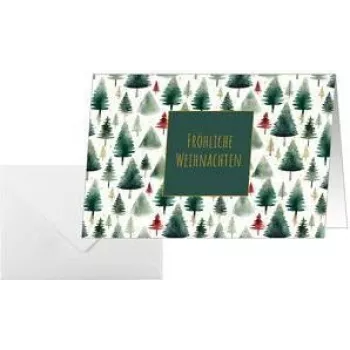 SIGEL Christmas Card Little Pines, 115 x 170 mm for Inkjet/Laser/Copier, Glossy Card 220 g/m², 1 Piece (DS644)