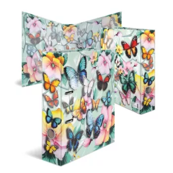 HERMA Butterfly Motif File Binder A4 70 mm Spine, Sturdy Card, Multicolour 20191
