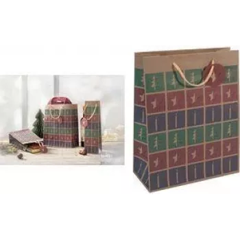 SIGEL GT044 Christmas Gift Bag with Cut-Out, Small, Brown Kraft Cardboard 157 g/m², 1 Piece