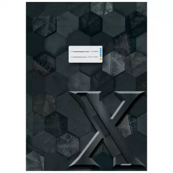 HERMA Envelope X for Exercise Books, Cardboard, DIN A4, Black, Refined Surface, Labelling Field, 10 Pieces (20091)