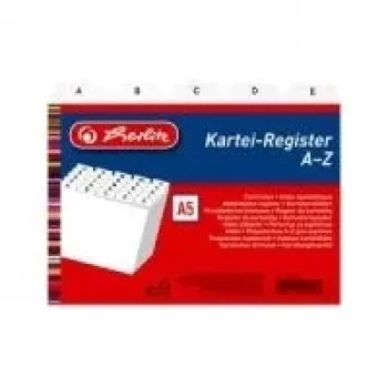 Herlitz A-Z Index, A7 Landscape, 24-Part, White Polypropylene 1500768