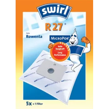 Melitta Swirl R 27 MicroPor Vacuum Cleaner Bags, 5-Pack 170654