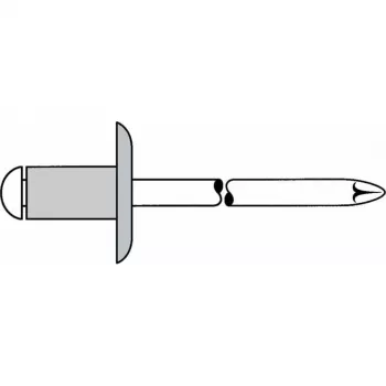 Gesipa Blind Rivet Al/Steel 5x25mm Large Head K14 Grip Range 15.0-20.0mm (250-Pack) 1454126