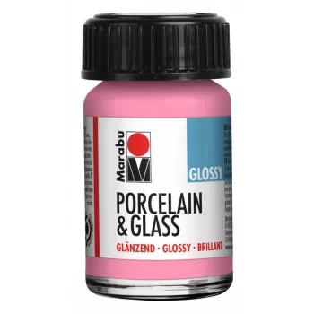 Marabu Porcelain & Glass Paint, Glossy Pink, 15 ml, No Firing Required 11150039133
