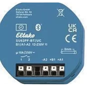 Eltako 1-Channel Timer with Potential-Free Contact SU62PF-BT/UC, Bluetooth, 16A 30062006