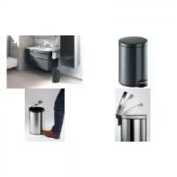 DURABLE pedal bin metal 20L round silver 341258