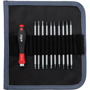 Wiha 00610 Workshop Interchangeable Blade Screwdriver Set, 11-Piece, Slotted/Phillips