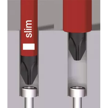 Wiha VDE PlusMinus screwdriver SoftFinish electric slimFix 3281 SL/PH 1 blade length 80 mm (35502)