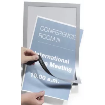 DURABLE DURAFRAME A6 self-adhesive information frame, silver, pack of 2