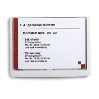 DURABLE CLICK SIGN A5 Landscape Door Sign, Silver Frame, Glare Protection Cover, 1 Piece 486602