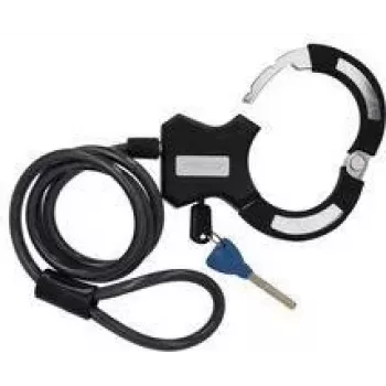 FISCHER Cable Lock with Frame Mount, 1200 mm, Handcuff Key Lock, Black 50745