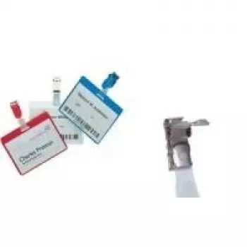 DURABLE Name Badge Holder 60 x 90 mm with Clip, Transparent, 25-Pack 810606