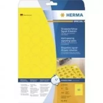 HERMA Special 8034 Self-Adhesive Weatherproof Matt Film Labels for Outdoor Use, Yellow, 30 x 30 mm, 1200 Labels (25 Sheets x 48)