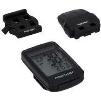 FISCHER Bike Computer Wireless Solar FitPlus, 27 Functions Extra-Large Display, incl. Solar Cells for Support - 1 Piece (50336)