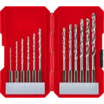 kwb 108810 HSS Metal Twist Drill Bit Set, 12-Piece, Compatible with Keyless and Geared Chuck