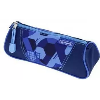 Herlitz Triangular Pencil Case Blue Goal Polyester, 1 Zip Compartment 400205920