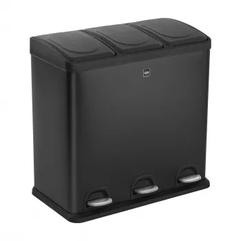 HELIT the separator Pedal Waste Sorter, 3 x 20 L, Plastic, Soft-Close, Anthracite H2405295