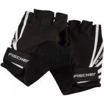 FISCHER Cycling Gloves Sport, Size S/M, Padded Palm, Breathable Back, Hook-and-Loop Closure, Unisex, Half-Finger 86313
