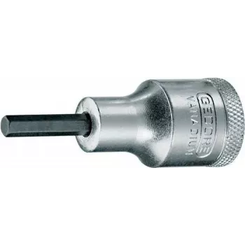 GEDORE IN 19 7/32 AF Hex Bit Socket, 1/2 inch Drive, 55 mm Length, Matt Chrome-Plated 6154980