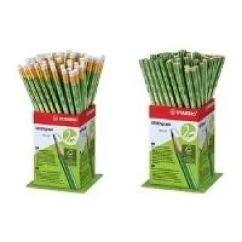 STABILO GREENgraph HB Pencils, 60-Piece Display with Eraser, Hexagonal, FSC-Certified 6004/60-1