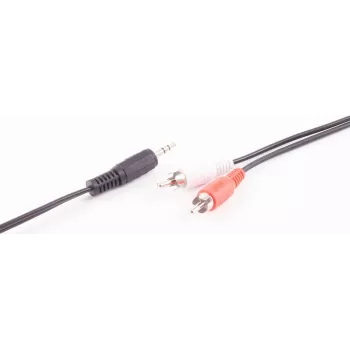 SHIVERPEAKS BASIC-S Audio Cable, 2x RCA Plug to 3.5 mm Jack Plug, 5.0 m, Stereo, Black, Polybag BS30832-5
