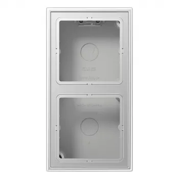 JUNG Surface-Mounted Cover 2-Gang with Integrated Frame, Aluminium (AL2582A-L)