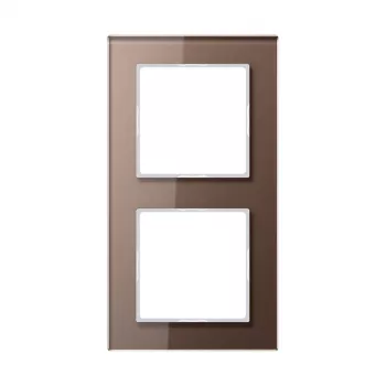 JUNG AC 582 GL MO Glass Frame 2-Gang, A CREATION, Mocha