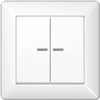 JUNG AS 590-5 KO5 WW Rocker with Integrated Frame 2-Gang, with Light Guide, Thermoset, AS Series, Alpine White